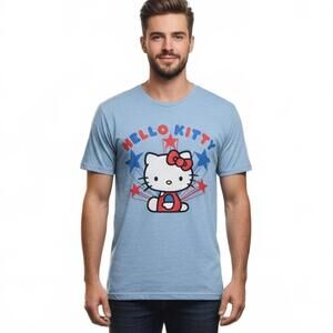 T-Shirt / Hello Kitty Graphic Tee  / Men's XL / Blue / New